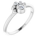 Genuine Sapphire Ring in 14 Karat White Gold Sapphire & .04 Carat Diamond Ring