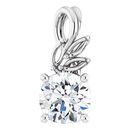 Genuine Sapphire Pendant in 14 Karat White Gold Sapphire & 1/10 Carat Diamond 16-18