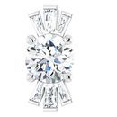 Genuine Sapphire Pendant in 14 Karat White Gold Sapphire & 1/6 Carat Diamond Pendant