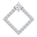 Genuine Sapphire Pendant in 14 Karat White Gold Sapphire & 3/8 Carat Diamond Pendant