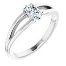 Genuine Sapphire Ring in 14 Karat White Gold Sapphire Solitaire Youth Ring