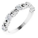 Genuine Sapphire Ring in 14 Karat White Gold Sapphire Stackable Link Ring