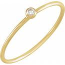 White Diamond Ring in 14 Karat Yellow Gold .03 Carat Diamond Stackable Ring Size 10