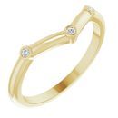 White Diamond Ring in 14 Karat Yellow Gold .03 Carat Diamond Stackable Chevron Ring