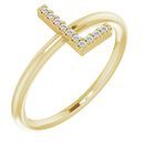 White Diamond Ring in 14 Karat Yellow Gold .05 Carat Diamond Initial L Ring