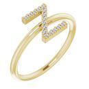 White Diamond Ring in 14 Karat Yellow Gold .06 Carat Diamond Initial Z Ring