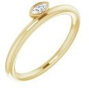 White Diamond Ring in 14 Karat Yellow Gold .07 Carat Diamond Asymmetrical Stackable Ring