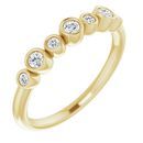 White Diamond Ring in 14 Karat Yellow Gold .08 Carat Diamond Bezel-Set Ring