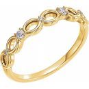 Diamond Ring in 14 Karat Yellow Gold .08 Carat Diamond Infinity-Inspired Ring
