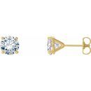 White Diamond Earrings in 14 Karat Yellow Gold 1 1/2 Carat Diamond 4-Prong CocKaratail-Style Earrings
