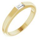 White Diamond Ring in 14 Karat Yellow Gold 1/10 Carat Diamond Stackable Ring Size 4.5