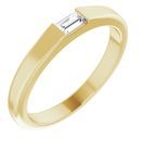 White Diamond Ring in 14 Karat Yellow Gold 1/10 Carat Diamond Stackable Ring Size 5