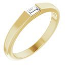 White Diamond Ring in 14 Karat Yellow Gold 1/10 Carat Diamond Stackable Ring Size 5.5