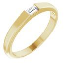 White Diamond Ring in 14 Karat Yellow Gold 1/10 Carat Diamond Stackable Ring Size 6.5