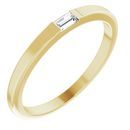 White Diamond Ring in 14 Karat Yellow Gold 1/10 Carat Diamond Stackable Ring Size 7