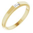 White Diamond Ring in 14 Karat Yellow Gold 1/10 Carat Diamond Stackable Ring Size 7.5