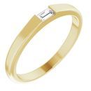 White Diamond Ring in 14 Karat Yellow Gold 1/10 Carat Diamond Stackable Ring Size 8