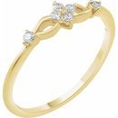White Diamond Ring in 14 Karat Yellow Gold 1/10 Carat Diamond Ring
