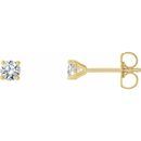 White Diamond Earrings in 14 Karat Yellow Gold 1/2 Carat Diamond 4-Prong CocKaratail-Style Earrings - VS F+ Canada Mark