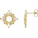 White Diamond Earrings in 14 Karat Yellow Gold 1/2 Carat Diamond Celestial-Inspired Drop Earrings