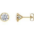 White Diamond Earrings in 14 Karat Yellow Gold 1/2 Carat Diamond CocKaratail-Style Earrings