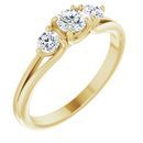 14 Karat Yellow Gold.5 Carat Weight Diamond Three-Stone Engagement Ring