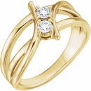 White Diamond Ring in 14 Karat Yellow Gold 1/2 Carat DiamondTwo-Stone Ring