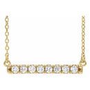 Lab-Grown Diamond Necklace in 14 Karat Yellow Gold 1/2 Carat Lab-Grown Diamond French-Set Bar 16-18