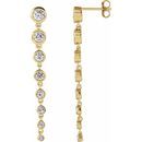 White Lab-Grown Diamond Earrings in 14 Karat Yellow Gold 1 3/4 Carat Lab-Grown Diamond Earrings