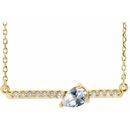 White Diamond Necklace in 14 Karat Yellow Gold 1/3 Carat Diamond 18