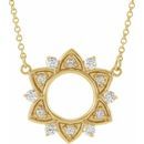 Genuine Diamond Necklace in 14 Karat Yellow Gold 1/3 Carat Diamond Accented 16