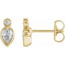 White Diamond Earrings in 14 Karat Yellow Gold 1/3 Carat Diamond Bezel-Set Earrings