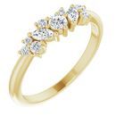 White Diamond Ring in 14 Karat Yellow Gold 1/3 Carat Diamond Multi-Shape Ring