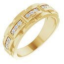 White Diamond Ring in 14 Karat Yellow Gold 1/3 Carat Diamond Pattern Ring
