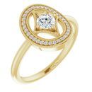 White Diamond Ring in 14 Karat Yellow Gold 1/3 Carat Diamond Ring