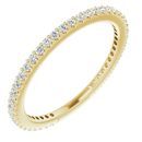 White Diamond Ring in 14 Karat Yellow Gold 1/3 Carat Diamond Stackable Ring Size 4