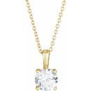 White Diamond Necklace in 14 Karat Yellow Gold 1/4 Carat Diamond 16-18