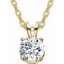 Lab-Grown Diamond Necklace in 14 Karat Yellow Gold 1/4 Carat Lab-Grown Diamond Solitaire 16-18