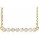 Genuine Diamond Necklace in 14 Karat Yellow Gold 1/4 Carat Diamond Bar 16
