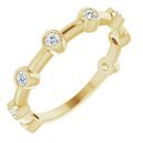 White Diamond Ring in 14 Karat Yellow Gold 1/4 Carat Diamond Bezel-Set Bar Ring