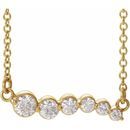Genuine Diamond Necklace in 14 Karat Yellow Gold 1/4 Carat Diamond Graduated 16