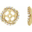 White Diamond Earrings in 14 Karat Yellow Gold 1/4 Carat Diamond Halo-Style Earring Jackets with 5.7 mm ID