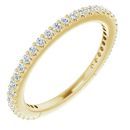 White Diamond Ring in 14 Karat Yellow Gold 1/4 Carat Diamond Stackable Ring Size 8