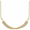 Genuine Diamond Necklace in 14 Karat Yellow Gold 1/4 Carat Diamond isted Bar 16-18