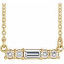 White Diamond Necklace in 14 Karat Yellow Gold 1/5 Carat Diamond 18