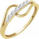 White Diamond Ring in 14 Karat Yellow Gold 1/5 Carat Diamond Ring