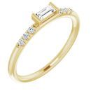 White Diamond Ring in 14 Karat Yellow Gold 1/5 Carat Diamond Stackable Accented Ring