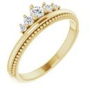White Diamond Ring in 14 Karat Yellow Gold 1/5 Carat Diamond Stackable Crown Ring