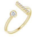 White Diamond Ring in 14 Karat Yellow Gold 1/6 Carat Diamond Bar Ring
