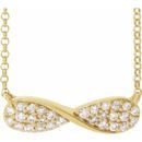 Genuine Diamond Necklace in 14 Karat Yellow Gold 1/6 Carat Diamond Infinity-Inspired 15-17